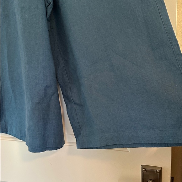 notPERFECTLINEN Maxi Wels Wide Leg indigo Linen Pants - Picture 2 of 5